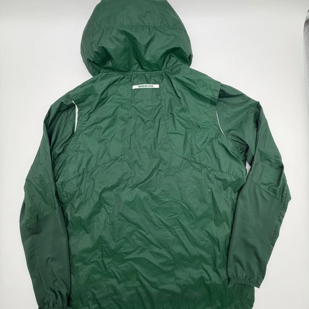 Nike Michigan State Spartans Windbreaker Jacket Men Large Green Quarter Zip Hood